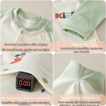 Set pentru copii din bumbac 100% pentru patru anotimpuri: set din două piese cu bluză cu mânecă lungă și pantaloni, unisex