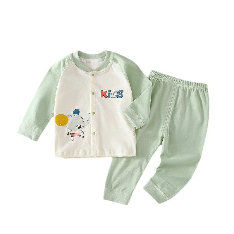 Set pentru copii din bumbac 100% pentru patru anotimpuri: set din două piese cu bluză cu mânecă lungă și pantaloni, unisex