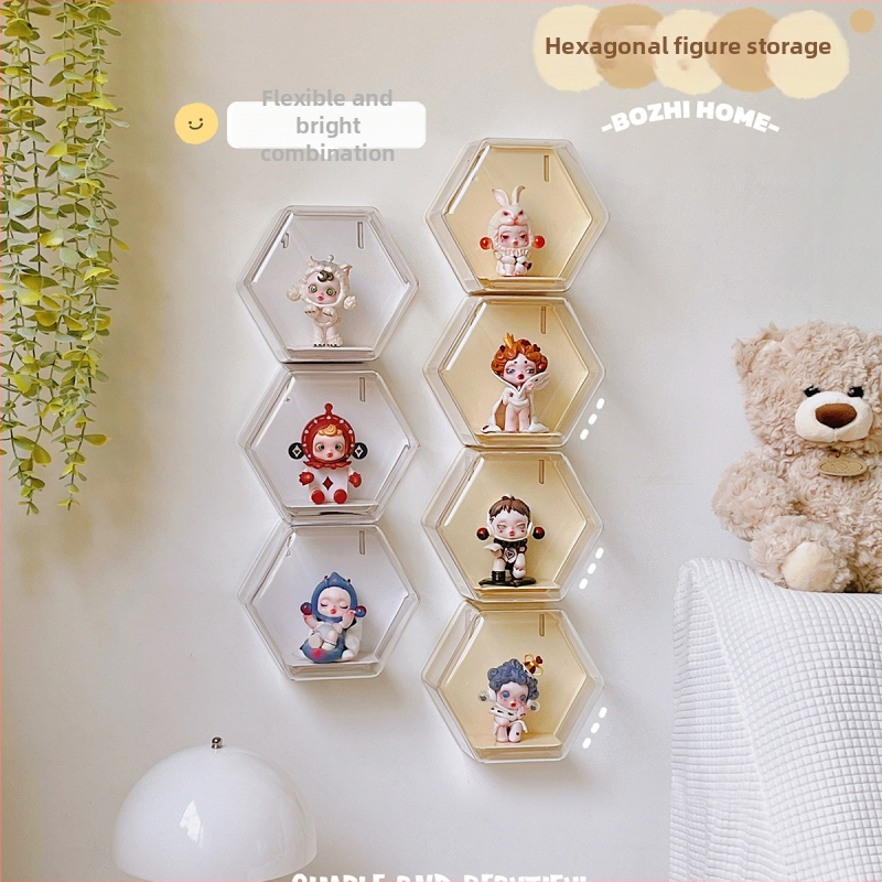 Bubble Mart Weekday Wonderland casetă de expunere transparentă montată pe perete, pentru o singură figurină, protecție împotriva prafului