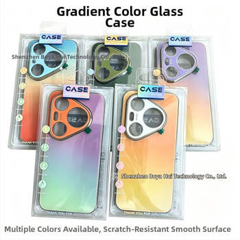 Funda din sticlă cu gradient curcubeu pentru Huawei Pura90Pro și Mate80Pro, protecție electroplată integrală