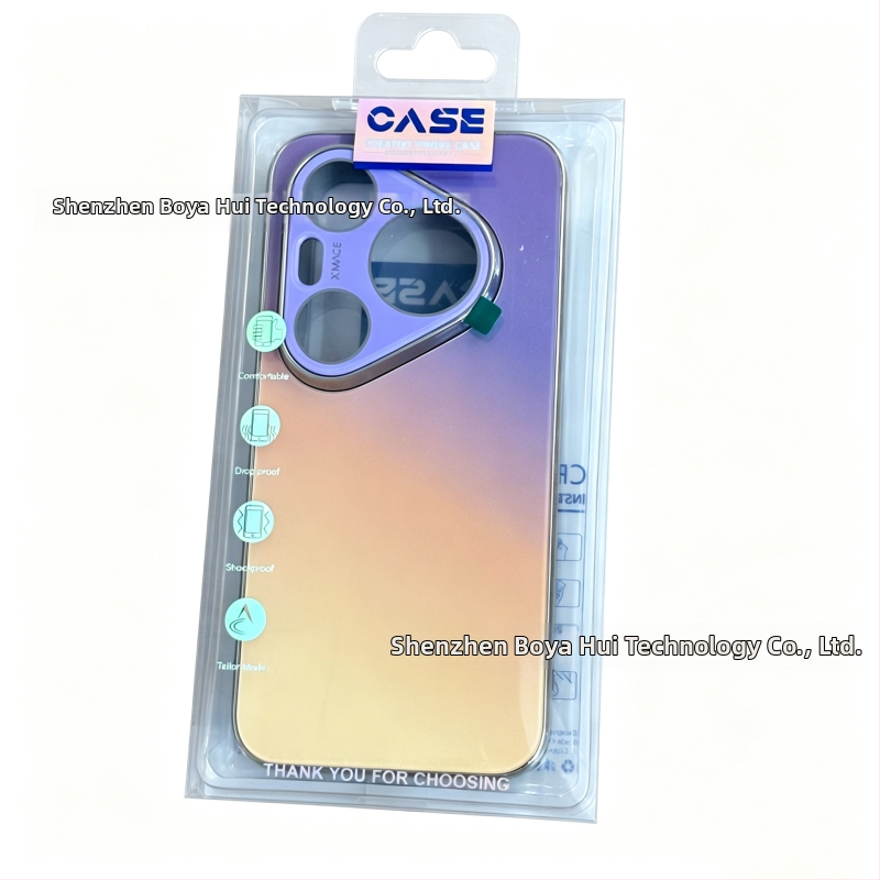 Funda din sticlă cu gradient curcubeu pentru Huawei Pura90Pro și Mate80Pro, protecție electroplată integrală