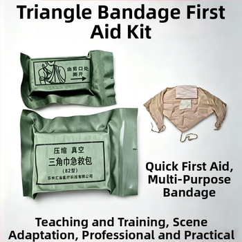 Kit de prim ajutor cu bandaj triunghiular compresiv și tifon tip 82