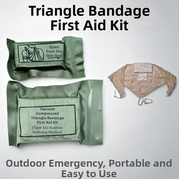 Kit de prim ajutor cu bandaj triunghiular compresiv și tifon tip 82