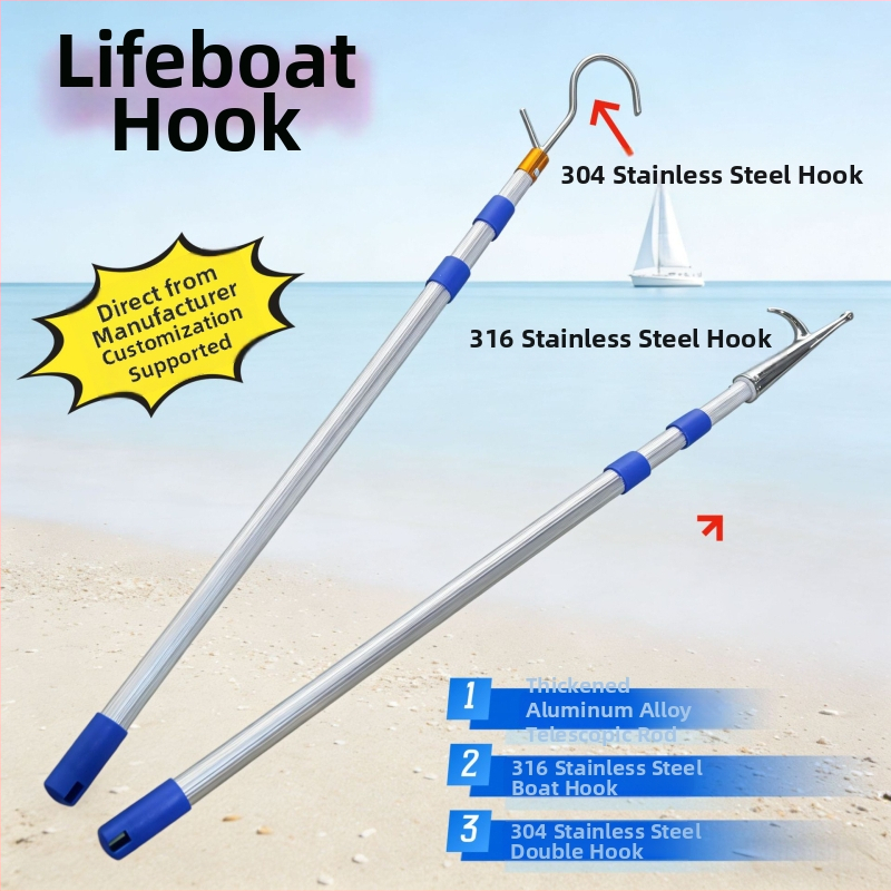 Cârlig de barcă din oțel inoxidabil, cârlig telescopic din aliaj de aluminiu, cârlig pentru barcă de salvare, cârlig pentru funii de speedboat