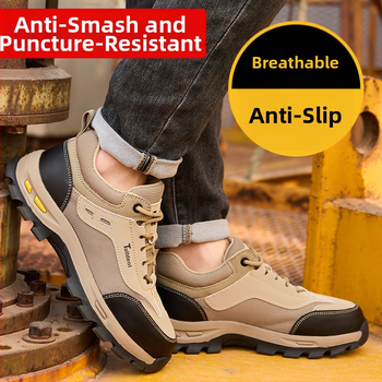 Pantofi de protecție bărbați Fly-Knit, izolați, antișoc și anti-perforație, antiderapante, ușori și respirabili pentru șantier