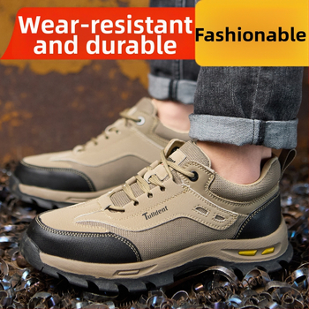 Pantofi de protecție bărbați Fly-Knit, izolați, antișoc și anti-perforație, antiderapante, ușori și respirabili pentru șantier