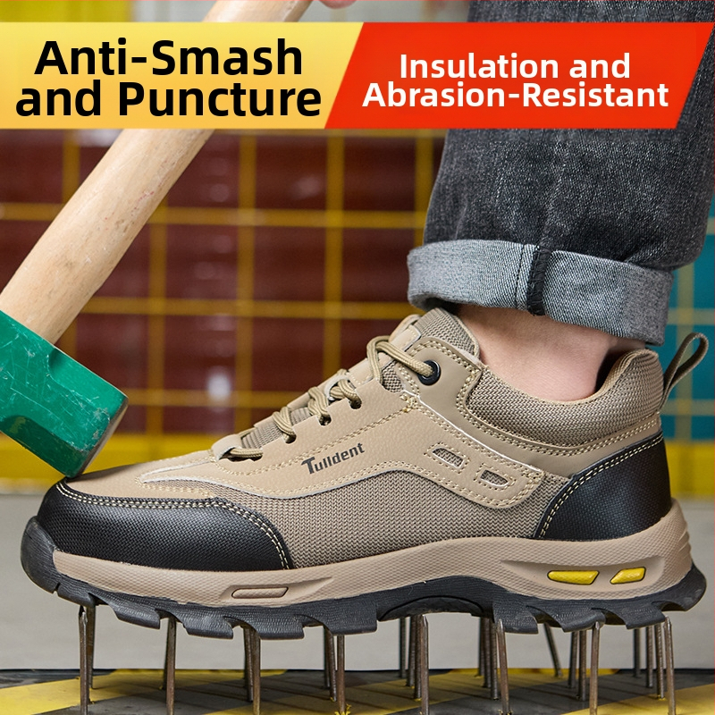 Pantofi de protecție bărbați Fly-Knit, izolați, antișoc și anti-perforație, antiderapante, ușori și respirabili pentru șantier