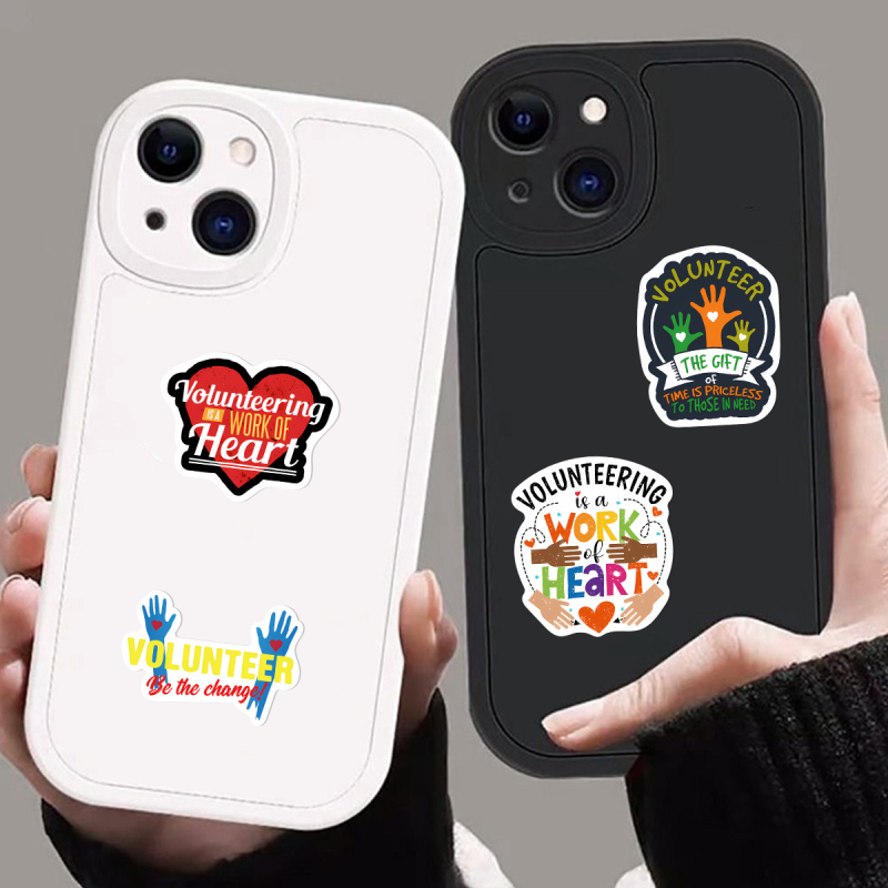 50 de autocolante creativ cu temă de voluntariat pentru jurnale, papetărie și caiete