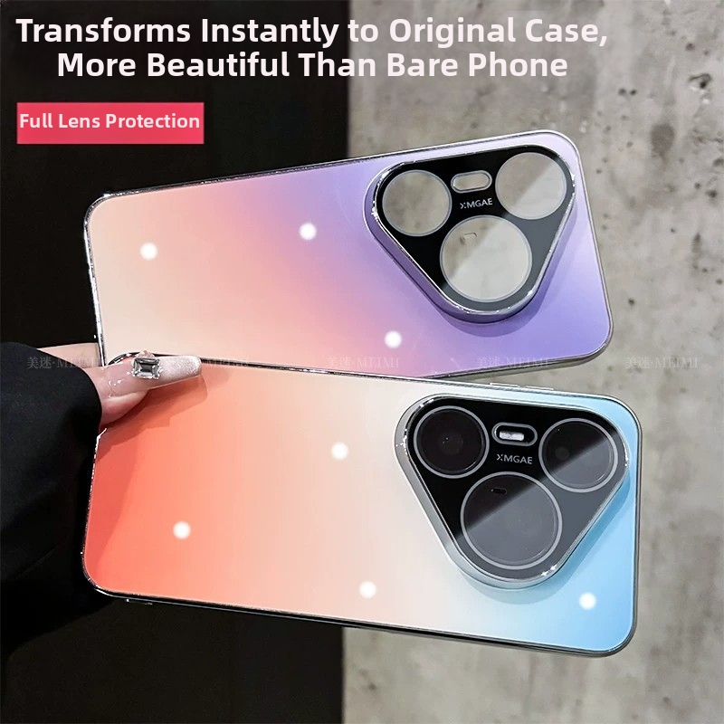 Carcasă Huawei Pura90 cu finisaj gradient, margine anti-derapare electroplacată, compatibilă cu P80 și P70