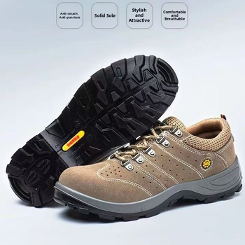 Pantofi de protecție din piele de vițel, cu vârf din oțel, protecție anti-șoc și anti-perforație, rezistenți la uzură, ușori și respirabili