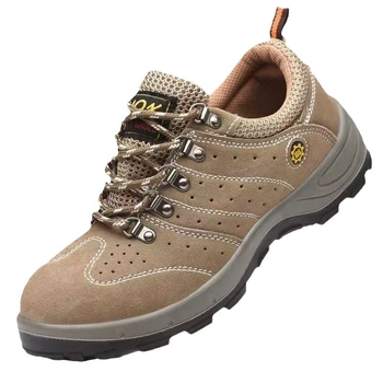 Pantofi de protecție din piele de vițel, cu vârf din oțel, protecție anti-șoc și anti-perforație, rezistenți la uzură, ușori și respirabili