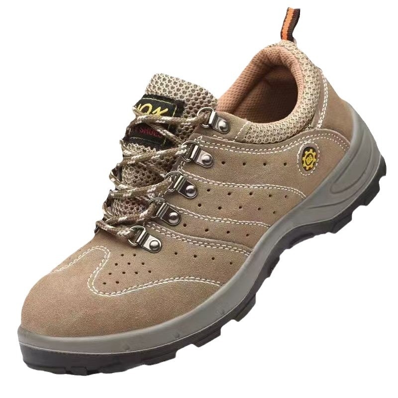 Pantofi de protecție din piele de vițel, cu vârf din oțel, protecție anti-șoc și anti-perforație, rezistenți la uzură, ușori și respirabili