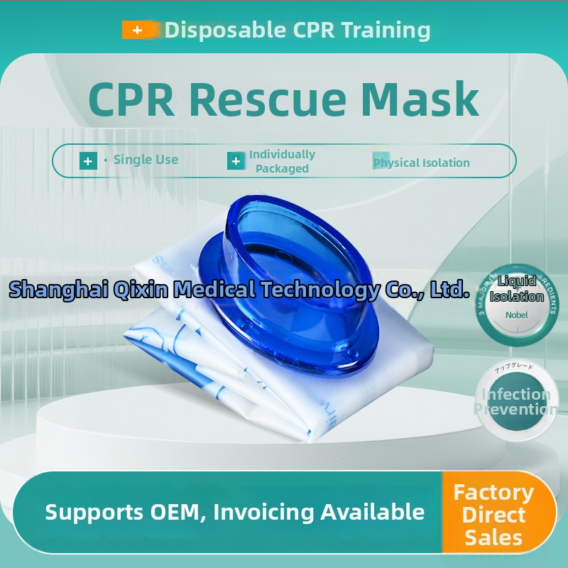 Mască CPR cu valve unidirecțional pentru antrenament de respirație, mască de urgență portabilă