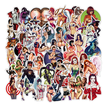 50 de stickere cu femei-demon în stil retro 2D pentru caiete și bagaje