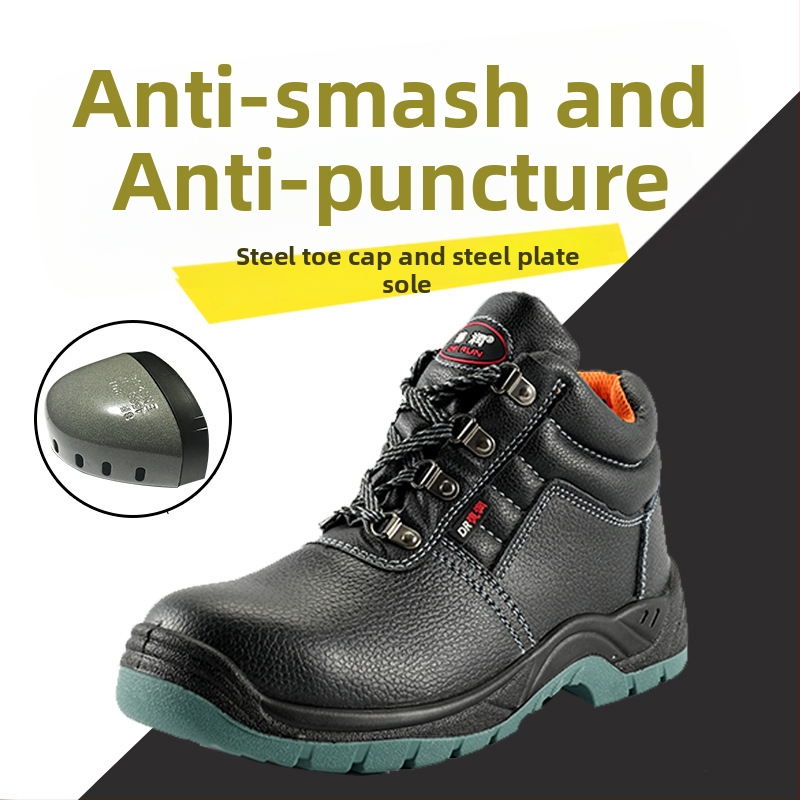 Pantofi de protecție pentru bărbați, patru sezoane, protecție împotriva loviturilor și perforărilor, vârf din oțel, înalți, impermeabili, rezistenți la uzură, anti-alunecare