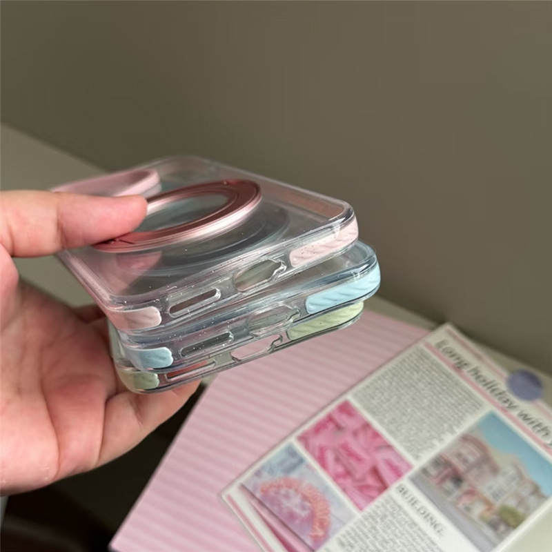 Suport magnetic rotativ de 360°, transparent cu sclipici în nuanțe candy, pentru husă Huawei Mate70 Pro, Mate60 Pro și Pura70 Pro+