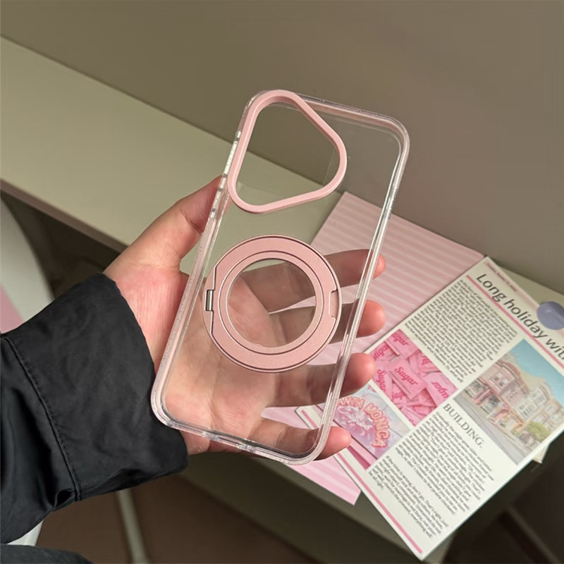 Suport magnetic rotativ de 360°, transparent cu sclipici în nuanțe candy, pentru husă Huawei Mate70 Pro, Mate60 Pro și Pura70 Pro+