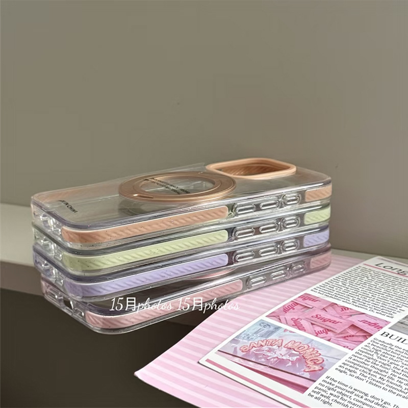 Suport magnetic rotativ de 360°, transparent cu sclipici în nuanțe candy, pentru husă Huawei Mate70 Pro, Mate60 Pro și Pura70 Pro+