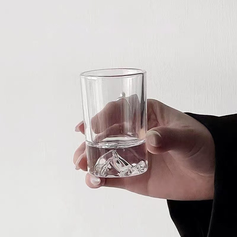 Set de pahare din sticlă premium – pahare pentru apă și lichior, stil Mountain-Bottom, 6–10 bucăți