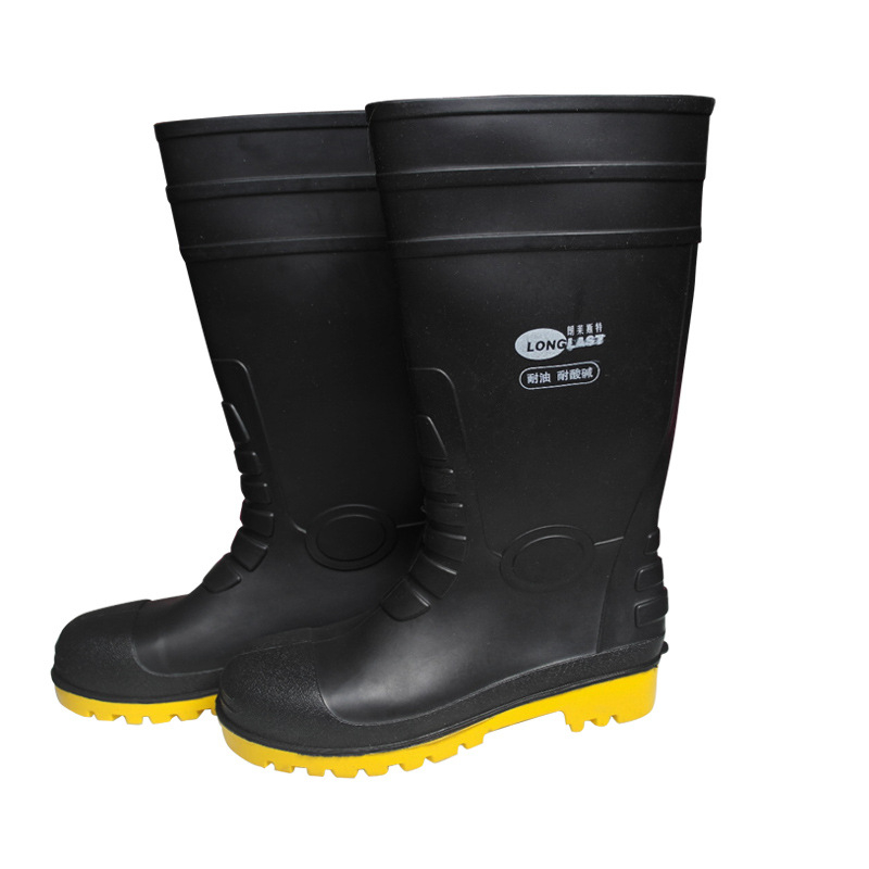 Langlester ghete de protecție PVC, înălțime mare, rezistente la acizi și baze, protecție împotriva loviturilor și perforării, rezistente la ulei, antiderapante, rezistente la coroziune, încălțăminte de lucru impermeabilă