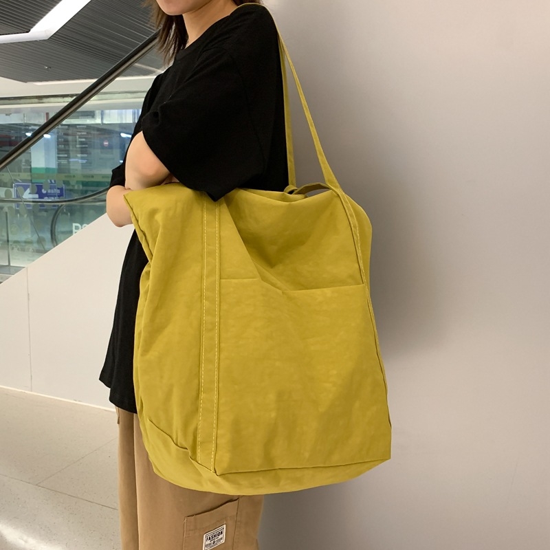 Geantă tote din nylon, în stil coreean, pentru femei, capacitate mare, model nou 2025 pentru călătorii și navetă zilnică