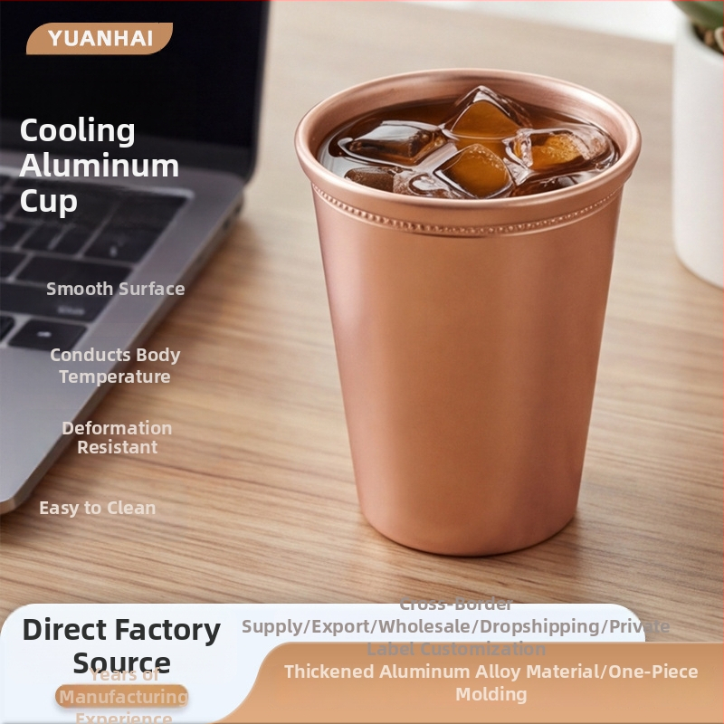 Pahar de răcire din aliaj de aluminiu — personalizabil pentru hoteluri, restaurante, baruri, KTV, birouri și cafea.
