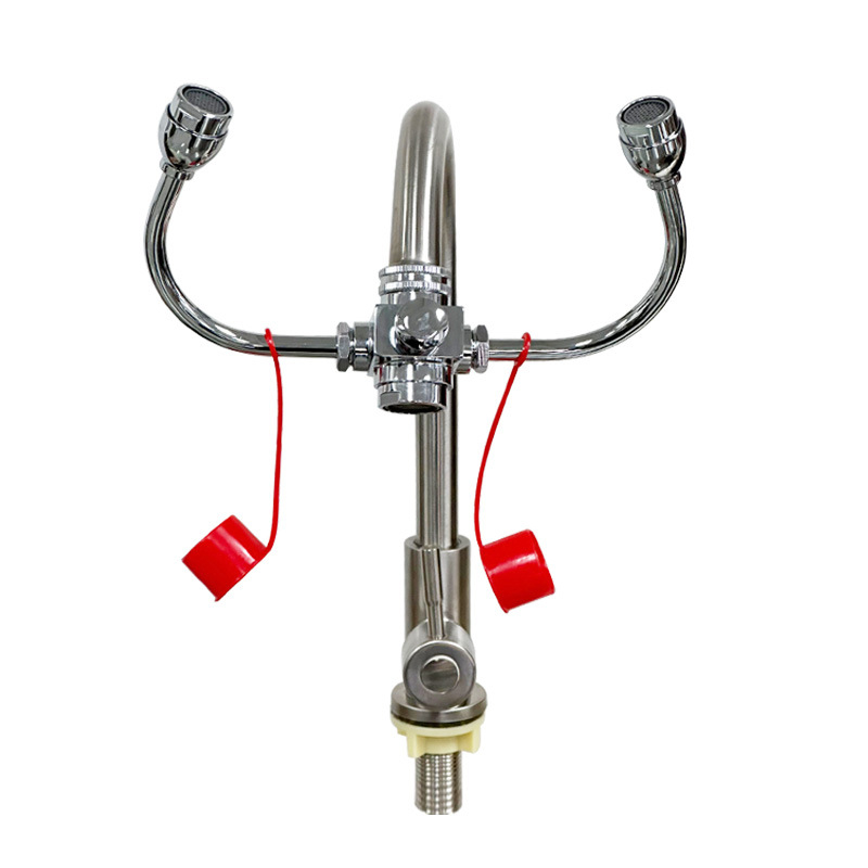 Spălător de ochi de laborator din oțel inoxidabil 304, robinet de bancă, dual-use, model YX-LY-S
