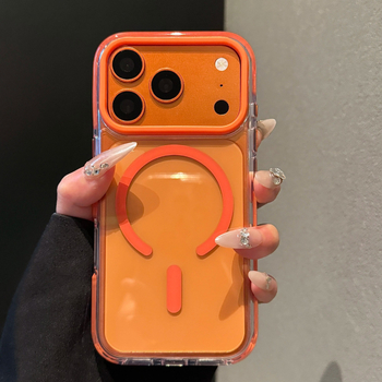 Carcasă pentru iPhone 17 Pro Max, transparentă, duală cu magneți, protecție împotriva căderilor
