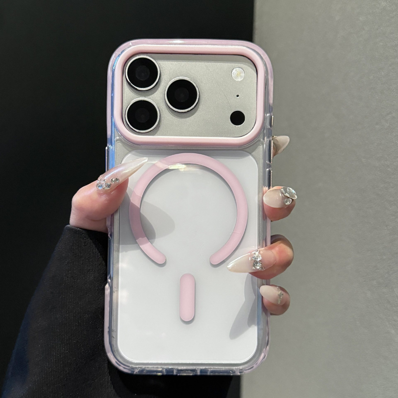 Carcasă pentru iPhone 17 Pro Max, transparentă, duală cu magneți, protecție împotriva căderilor