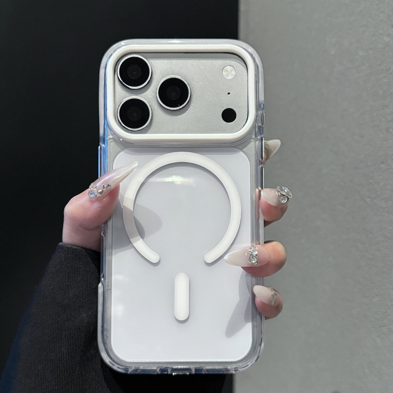 Carcasă pentru iPhone 17 Pro Max, transparentă, duală cu magneți, protecție împotriva căderilor