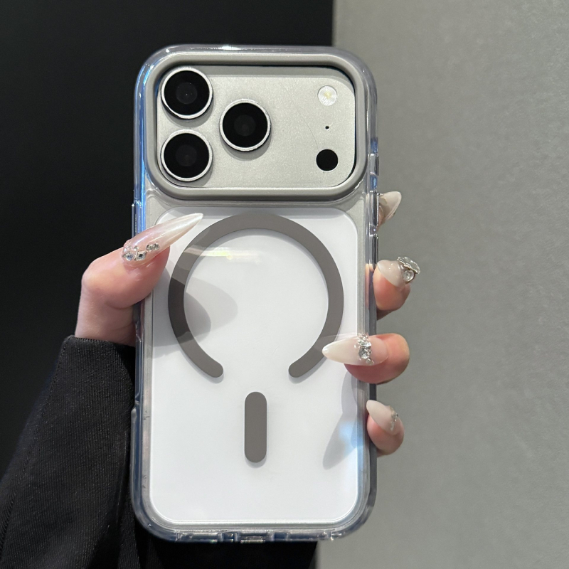 Carcasă pentru iPhone 17 Pro Max, transparentă, duală cu magneți, protecție împotriva căderilor