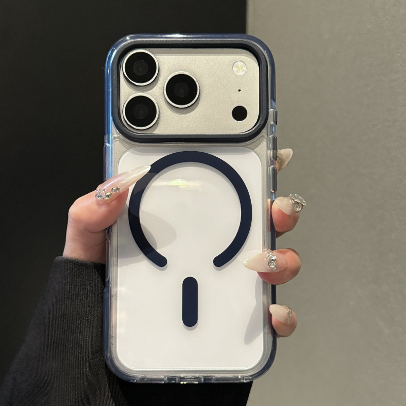 Carcasă pentru iPhone 17 Pro Max, transparentă, duală cu magneți, protecție împotriva căderilor
