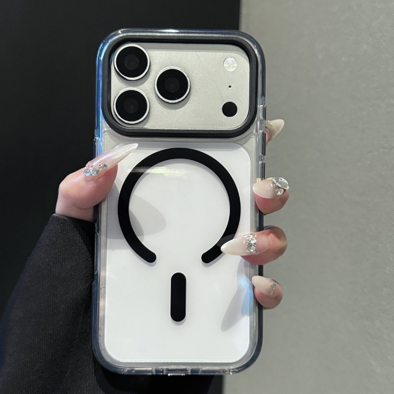 Carcasă pentru iPhone 17 Pro Max, transparentă, duală cu magneți, protecție împotriva căderilor