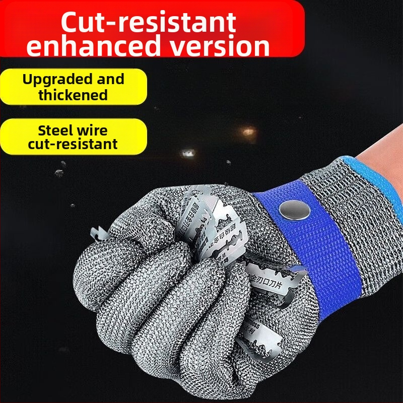 Mănuși cu sârmă metalică, nivel 9 protecție la tăiere, anti-perforație și anti-încleștare, pentru gravură, deschiderea stridiilor și grădinărit