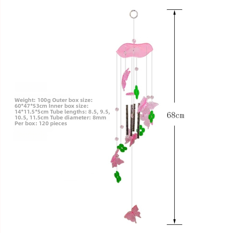 Pandantiv din acril pentru decorul casei cu colibri și fluture, clopot de vânt