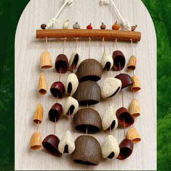 Pandantiv din scoică naturală de fructe cu clopoțel de vânt, decor pentru casă, cadou, stil Instagram.