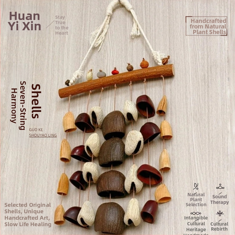 Pandantiv din scoică naturală de fructe cu clopoțel de vânt, decor pentru casă, cadou, stil Instagram.
