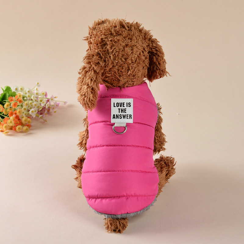 Cardigan de iarnă pentru câini, vestă din bumbac cu două straturi, pentru câini mici