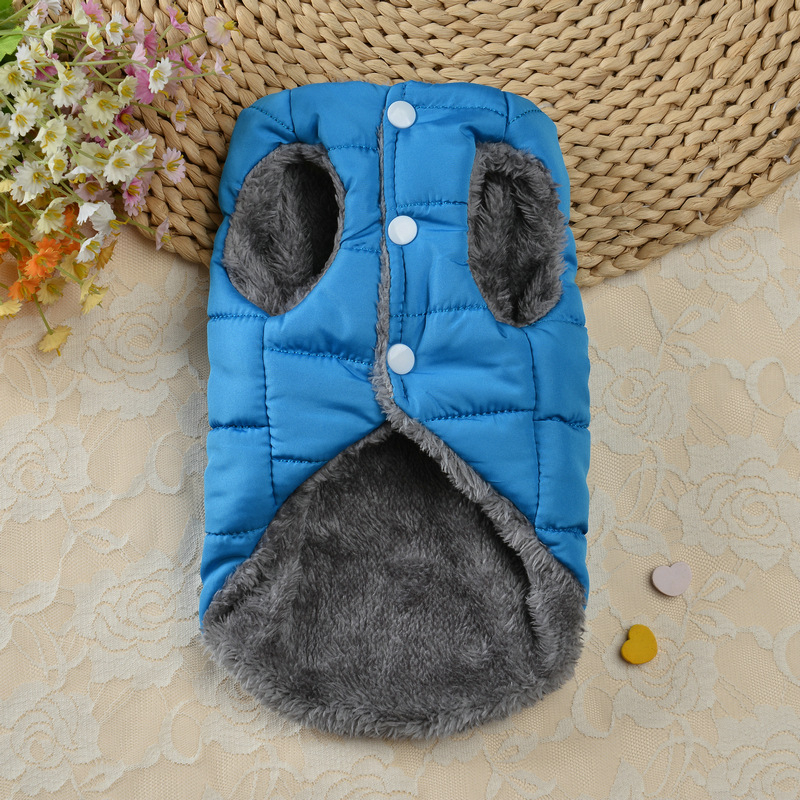 Cardigan de iarnă pentru câini, vestă din bumbac cu două straturi, pentru câini mici