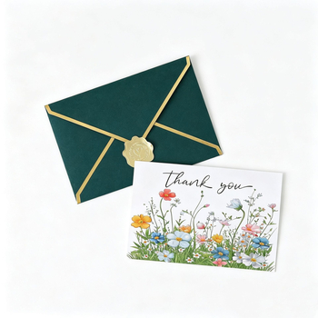 Card de mulțumire cu imprimare color personalizată, design minimalist premium
