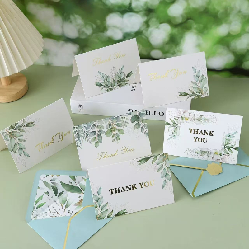 Card de mulțumire cu imprimare color personalizată, design minimalist premium