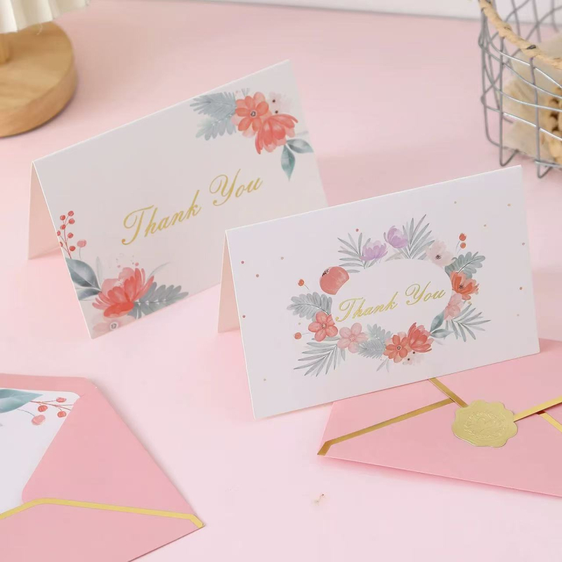 Card de mulțumire cu imprimare color personalizată, design minimalist premium