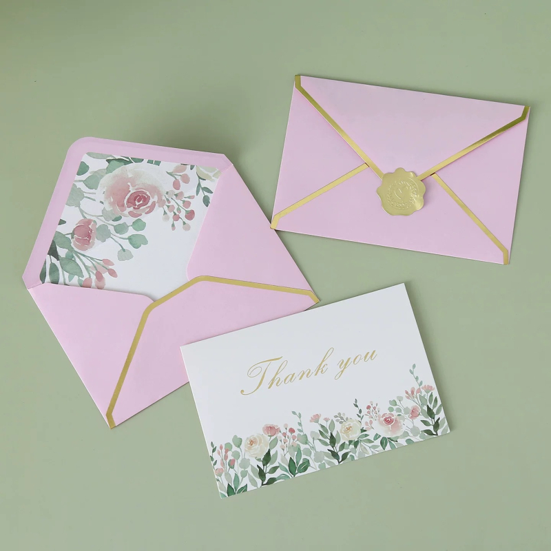 Card de mulțumire cu imprimare color personalizată, design minimalist premium