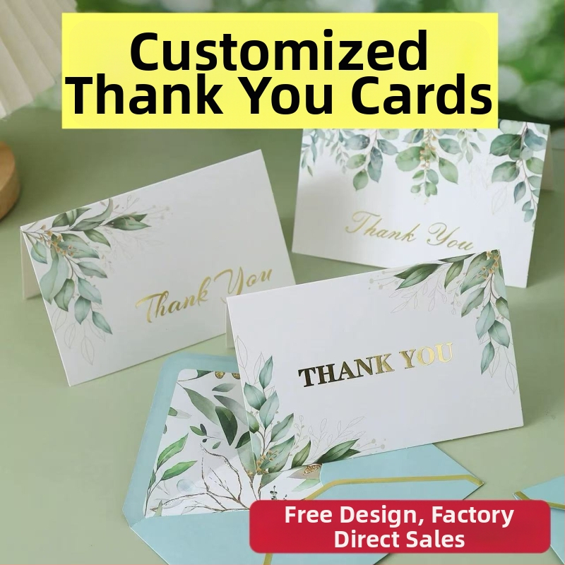 Card de mulțumire cu imprimare color personalizată, design minimalist premium