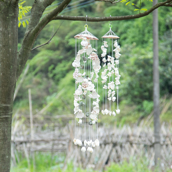 Clopot de vânt în stil japonez, scoică naturală, decor de agățat pentru living, grădină și spații exterioare, lucrat manual, cadou