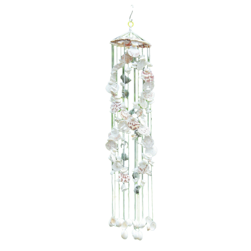 Clopot de vânt în stil japonez, scoică naturală, decor de agățat pentru living, grădină și spații exterioare, lucrat manual, cadou