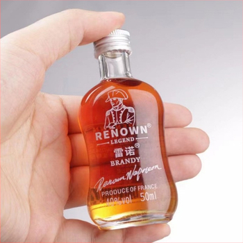 Mini sticlă transparentă de 50 ml, sigilată, recipient gol pentru băuturi spirtoase, degustare