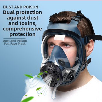 Masca facială completă pentru pulverizare, protecție împotriva gazelor toxice în laborator, protecție împotriva prafului și fumului, protecție la șlefuire