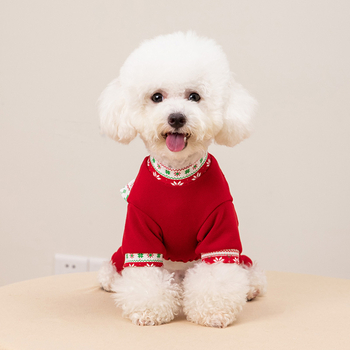 Îmbrăcăminte de Crăciun pentru animale de companie, ținute toamnă–iarna, calde și rezistente la frig pentru câini și pisici, Teddy Bichon