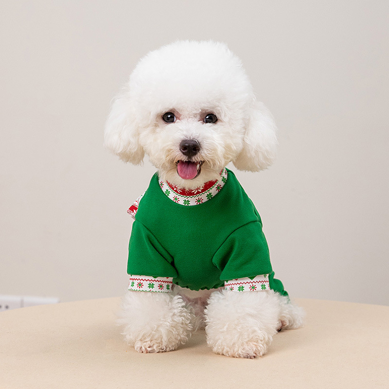 Îmbrăcăminte de Crăciun pentru animale de companie, ținute toamnă–iarna, calde și rezistente la frig pentru câini și pisici, Teddy Bichon